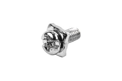 [E] น็อตยึดสายไฟ สแตนเลสชุบนิกเกิ้ล M3x7 mm พร้อมแหวนทรงสี่เหลี่ยม ขนาด 6x6 mm